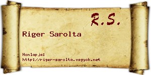 Riger Sarolta névjegykártya