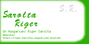 sarolta riger business card